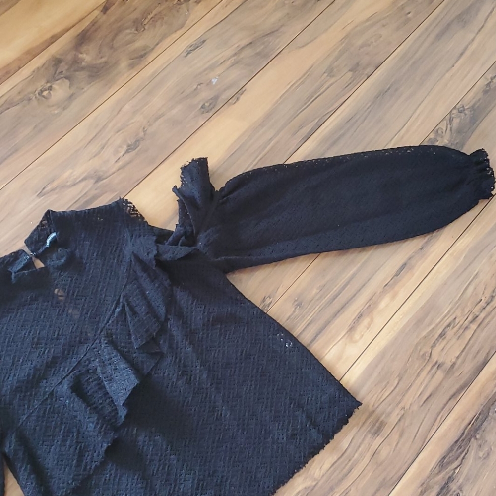 Black lace Zara blouse shirt top - Picture 10 of 10